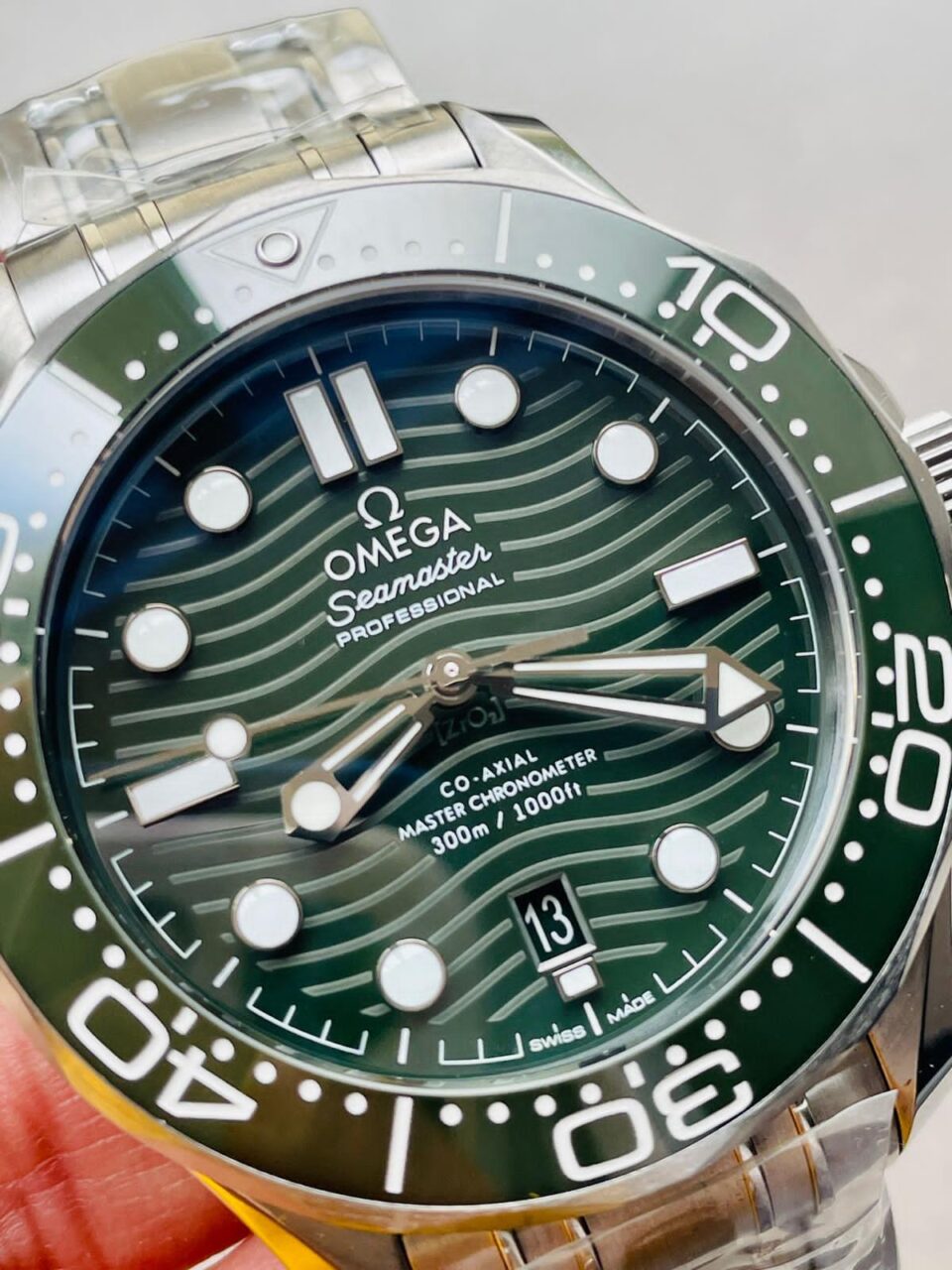 Seamaster Diver 300M SS/Green Ceramic Bezel ORF 1:1 Best Edition Green Dial on SS Bracelet A8800