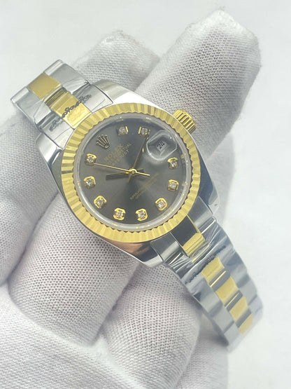 Rolex Lady-Datejust 26 Yellow Gold and Steel Diamond Dial Ref.179173