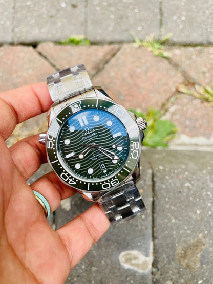 Seamaster Diver 300M SS/Green Ceramic Bezel ORF 1:1 Best Edition Green Dial on SS Bracelet A8800