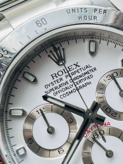 Rolex Daytona 116500 DAYTONA 1:1 Best Edition CF 904L SS Case and Bracelet White Dial Silver bezel SA4130