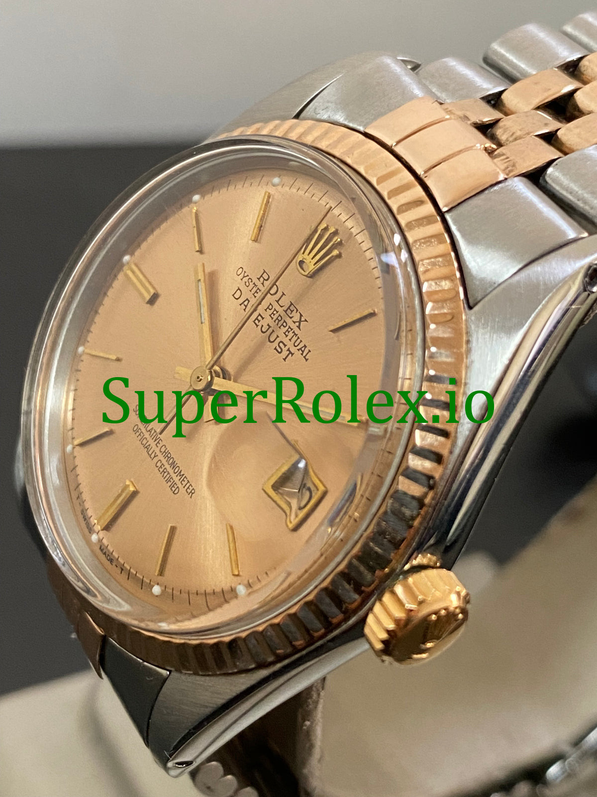 Rolex Datejust 36 Steel and Everose Gold Rose Index Dial Ref.1601
