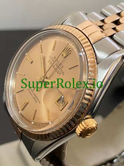 Rolex Datejust 36 Steel and Everose Gold Rose Index Dial Ref.1601