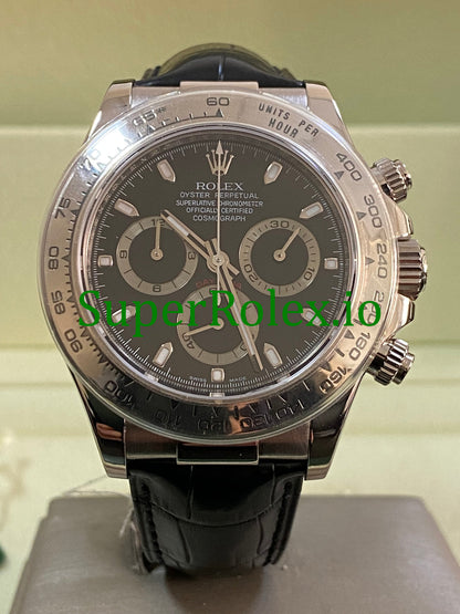 Rolex Cosmograph Daytona 40 White Gold Black Dial Ref.116519