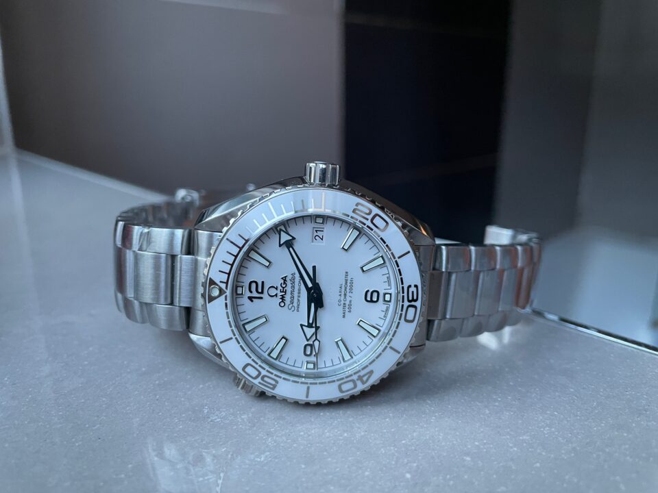 Planet Ocean Sea master 39.5mm White Real Ceramic VSF 1:1 Best Edition on SS strap A8906