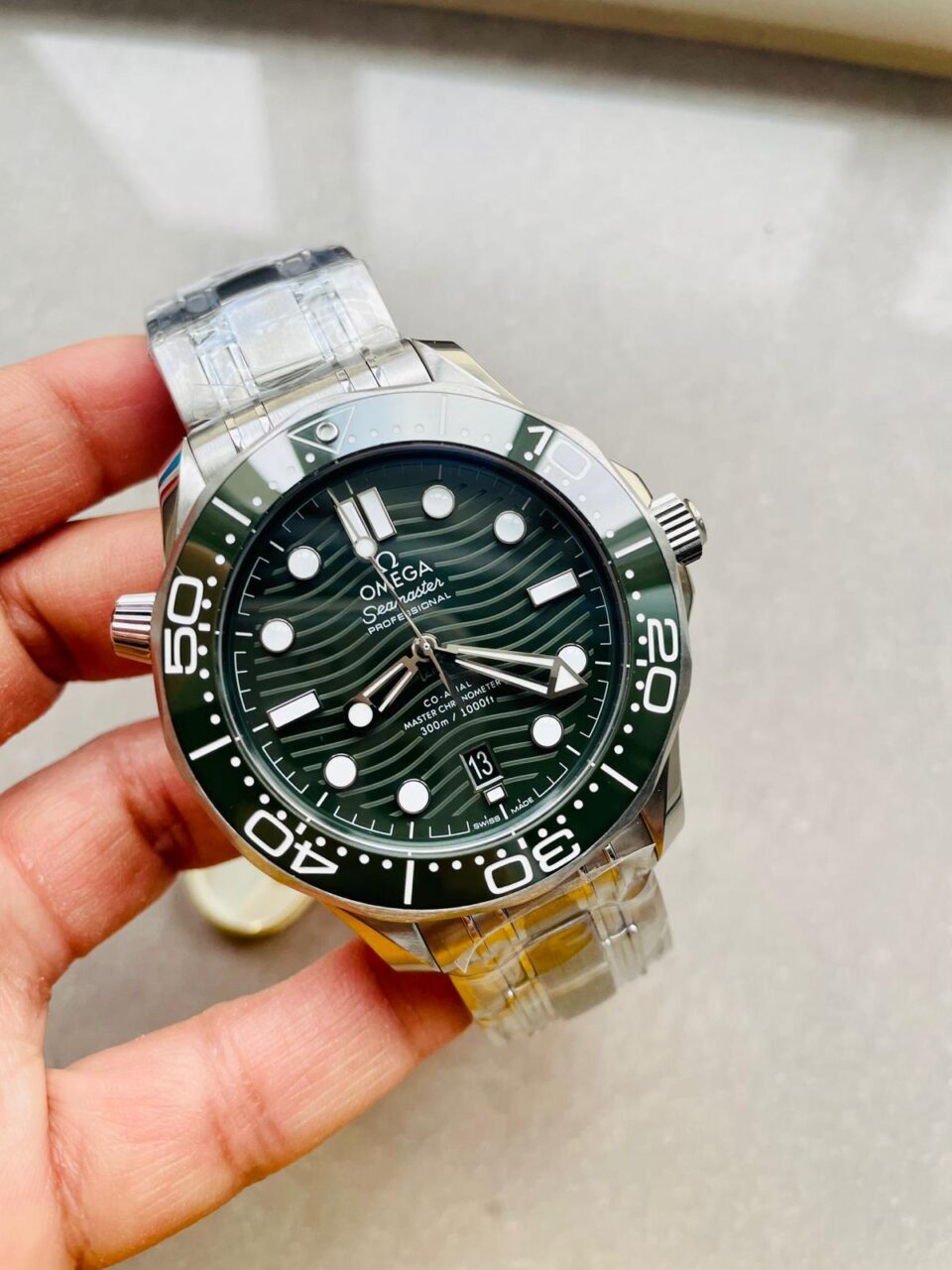 Seamaster Diver 300M SS/Green Ceramic Bezel ORF 1:1 Best Edition Green Dial on SS Bracelet A8800