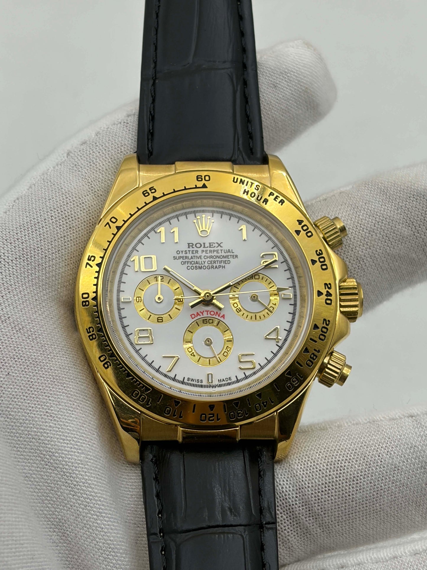 Rolex Daytona Yellow Gold White Arabic Dial Cosmograph Ref.16518