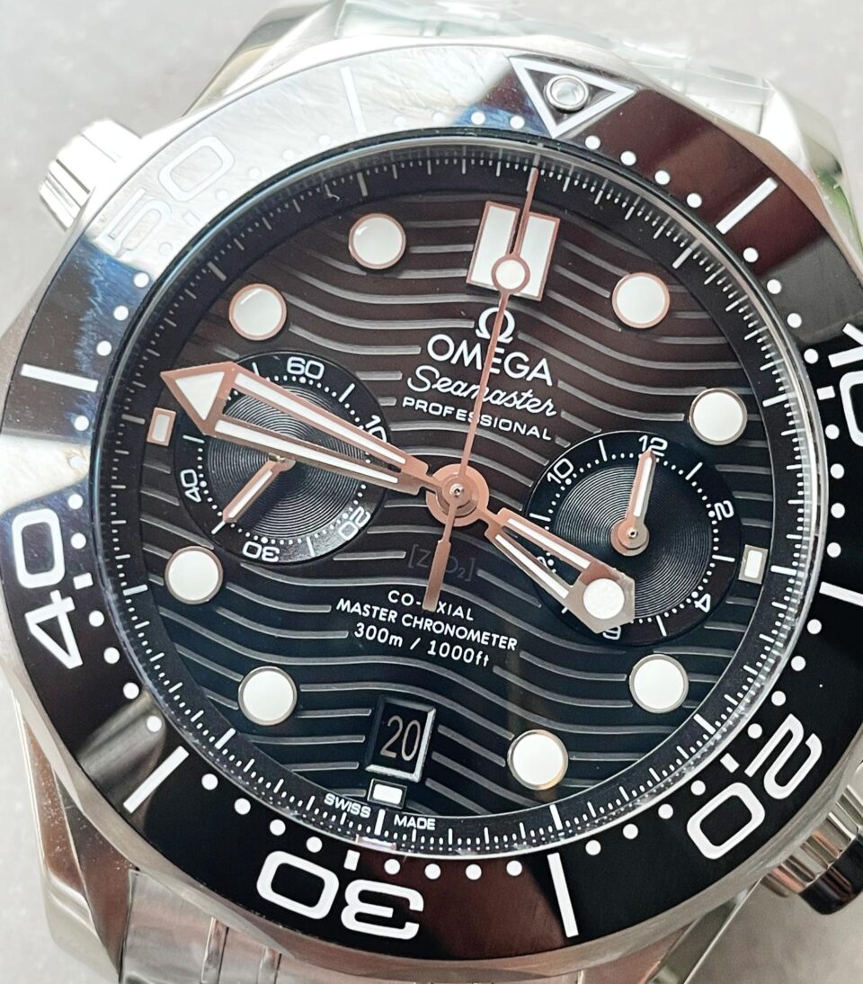 Seamaster 300M Chrono SS OMF 1:1 Best Edition Black Dial on SS Bracelet A9900