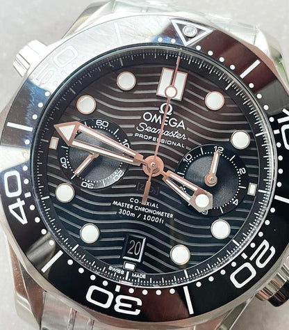 Seamaster 300M Chrono SS OMF 1:1 Best Edition Black Dial on SS Bracelet A9900