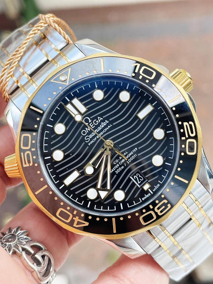 2018 Seamaster Diver 300M SS/YG VSF 1:1 Best Edition YG Bezel Black Dial on SS/YG Bracelet A8800