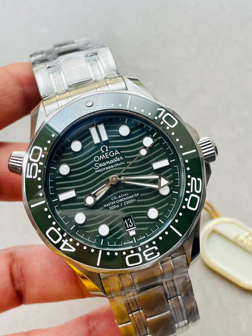 Seamaster Diver 300M SS/Green Ceramic Bezel ORF 1:1 Best Edition Green Dial on SS Bracelet A8800