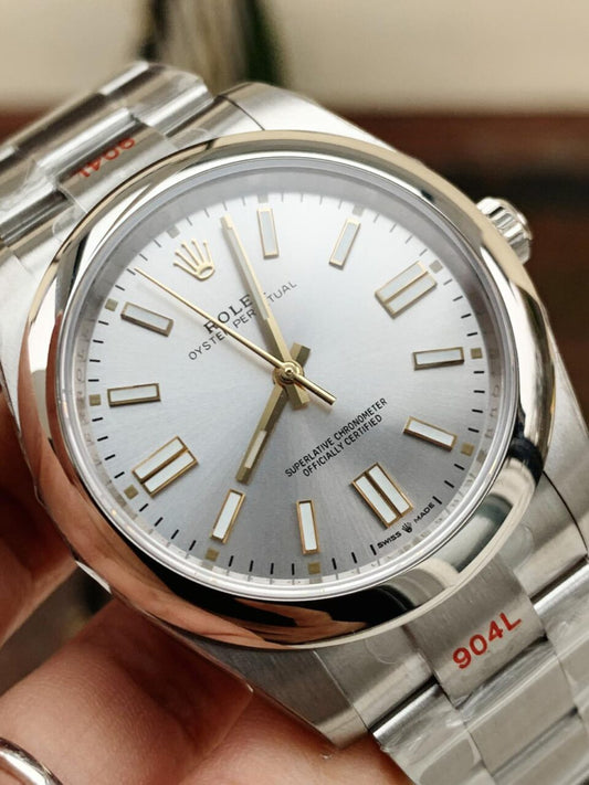 EW FACTORY 1:1 Rolex OYSTER PERPETUAL SILVER DIAL 41MM Asian A3230
