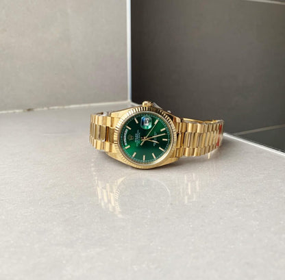 EWF Factory 1:1 Rolex Day Date 40 YG 904L Steel Best Edition Green Dial A3255