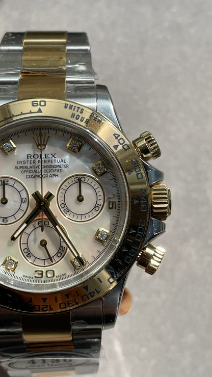 Clean Factory 1:1 Rolex Daytona 116503 Two Tone Yellow Gold Real MOP Diamond Dial SA4130