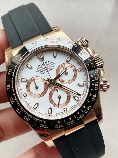 BTF factory 1:1 Rolex Daytona 116515 RG Best Edition White Dial SA4130