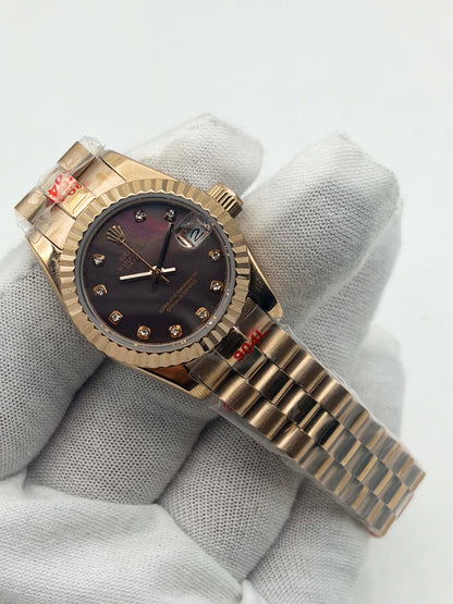 Rolex Lady-Datejust 26 Everose Gold Pearl Diamond Dial Ref.179175