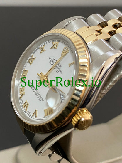 Rolex Datejust 31 Yellow Gold White Roman Dial Ref.68273