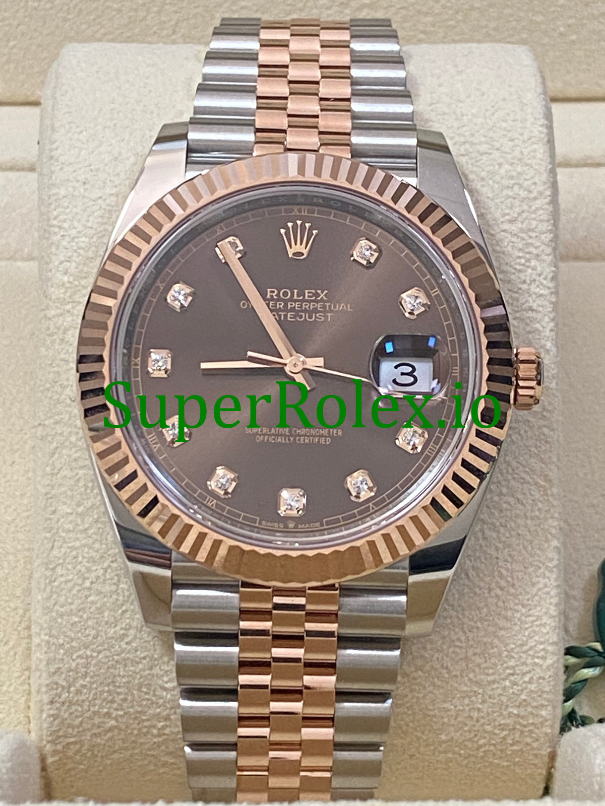 Rolex Datejust 41 Steel and Everose Gold Chocolate Diamond Dial Ref.126331