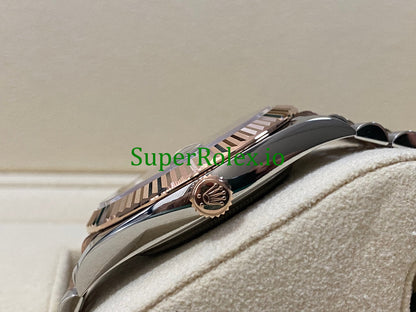 Rolex Datejust 41 Steel and Everose Gold Chocolate Diamond Dial Ref.126331