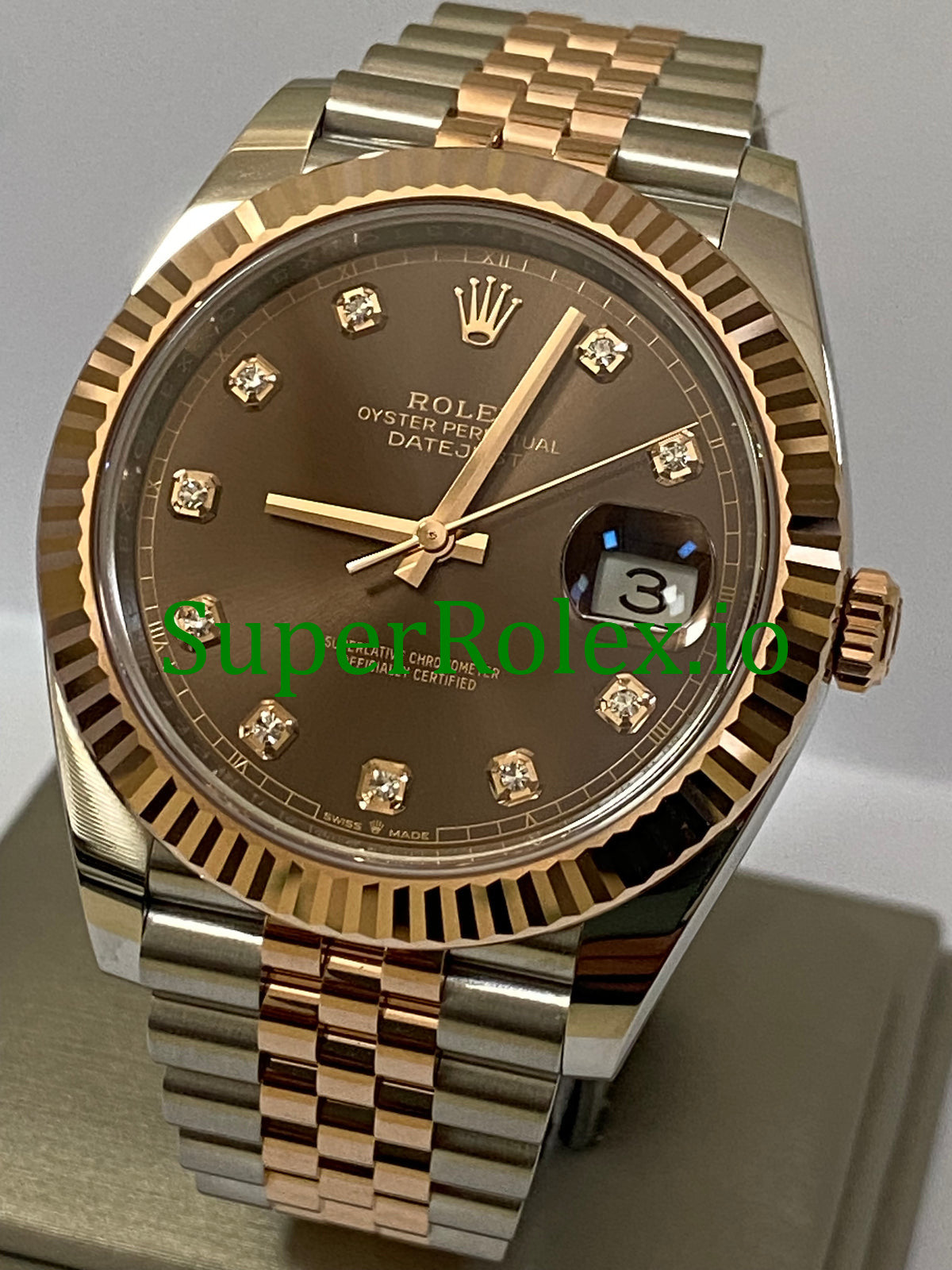 Rolex Datejust 41 Steel and Everose Gold Chocolate Diamond Dial Ref.126331