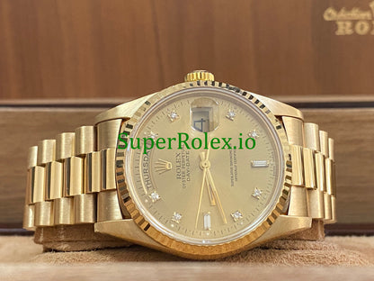 Rolex Day-Date 36MM Yellow Gold Diamond Dial Ref.18238