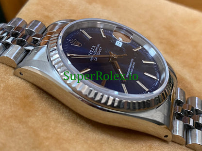 Rolex Datejust 36 Steel Blue Index Dial Ref.16234