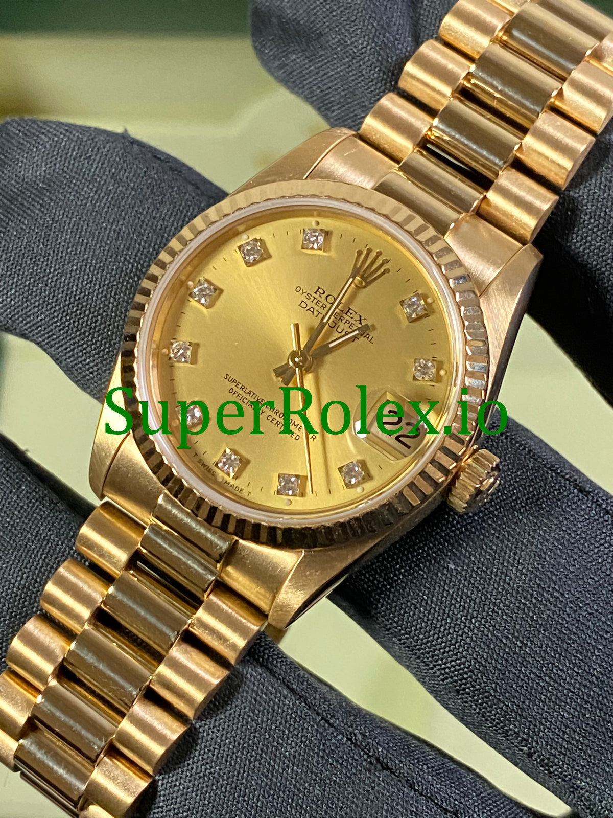 Rolex Datejust 31 Yellow Gold Diamond Dial Ref.68278