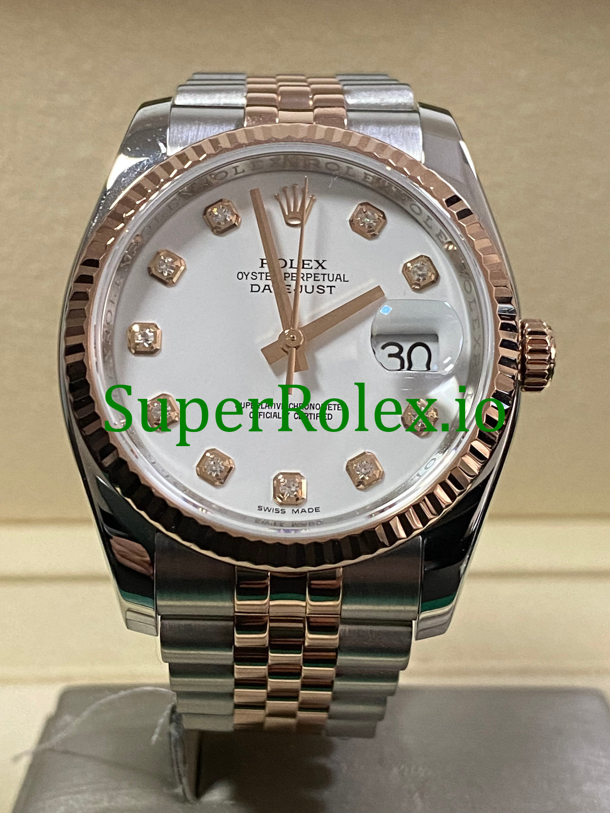 Rolex Datejust 36 Everose Gold White Diamond Dial Ref.116231