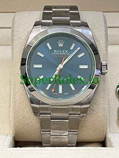 Rolex Milgauss 40MM Blue Dial  Ref.116400GV - Green Crystal