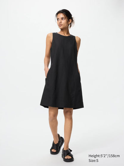 Linen Blend Mini Dress