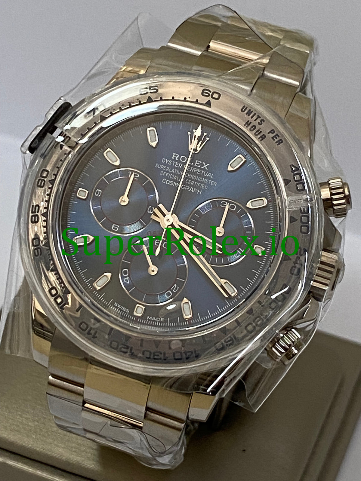 Rolex Cosmograph Daytona 40 White Gold Blue Index Dial Ref.116509