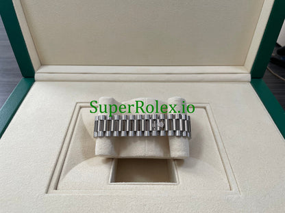 Rolex Day-Date 40 White Gold Ref.228349RBR Black Baguette Diamond Dial