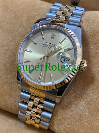 Rolex Datejust 36 Yellow Gold Champagne Index Dial Ref.16233